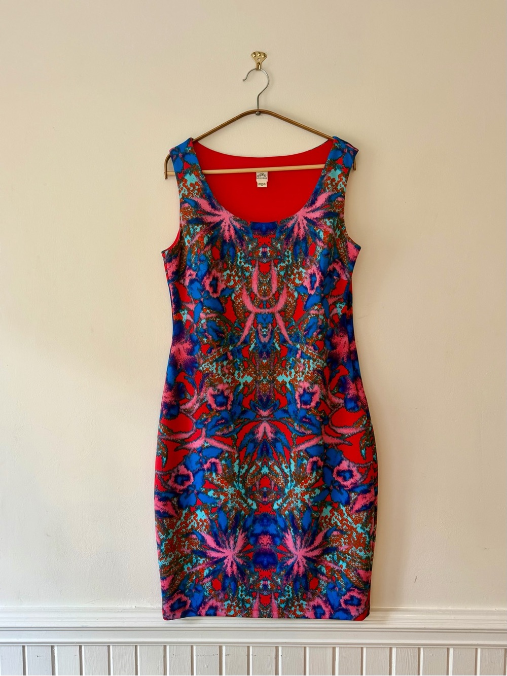 Sleeveless Slimming Multicolor Stretch Dress - Vibrant Abstract
